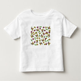 Patroon voor bijtende olijven en olijfbladeren kinder shirts