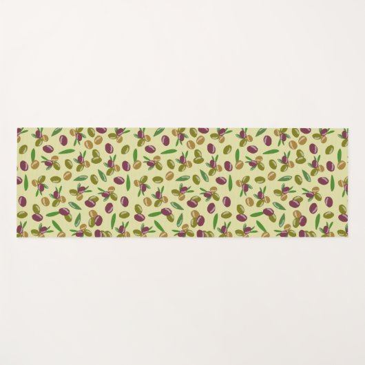 Patroon voor bijtende olijven en olijfbladeren yogamat (Voorkant (horizontaal))