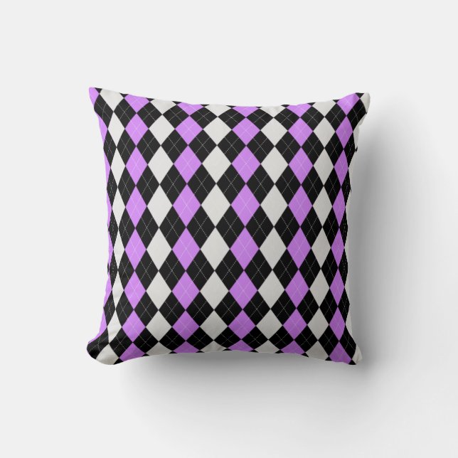 Patroon voor Black & LAVENDER PINK Diamonds Kussen (Voorkant)