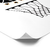 Patroon voor Black & White Basketball Sportapparat Poster (Hoek)