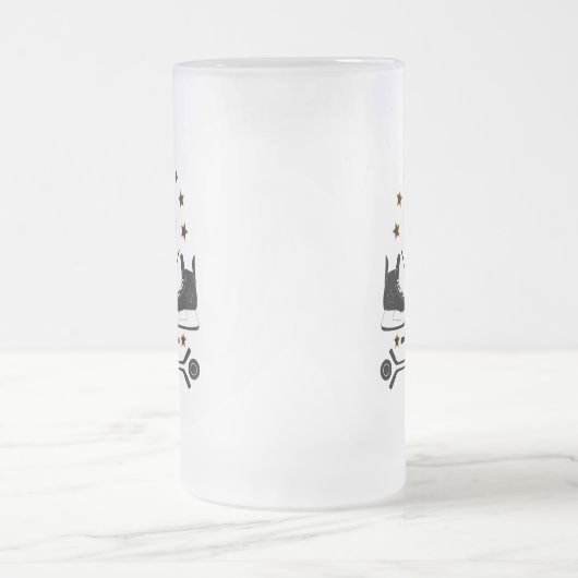 Patroon voor Black & White Hockey Sportapparatuur Matglas Bierpul (Center)