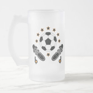 Patroon voor Black & White Soccer Sports Equipment Matglas Bierpul