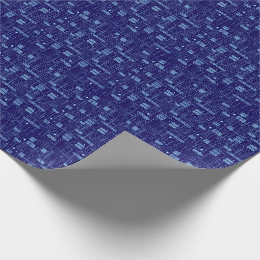 Patroon voor blauw circuit cadeaupapier (Hoek)
