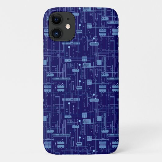 Patroon voor blauw circuit Case-Mate iPhone case (Achterkant)