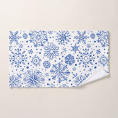 Patroon voor blauw en witte kerstsnowflakes bad handdoek (Handdoek)
