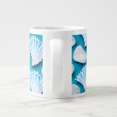 Patroon voor blauw en witte zeehonden grote koffiekop (Achterkant)