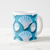 Patroon voor blauw en witte zeehonden grote koffiekop (Voorkant rechts)