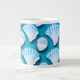 Patroon voor blauw en witte zeehonden grote koffiekop