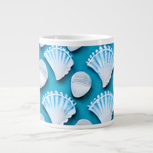 Patroon voor blauw en witte zeehonden grote koffiekop (Voorkant)