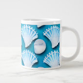 Patroon voor blauw en witte zeehonden grote koffiekop (Rechts)