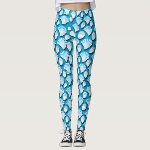 Patroon voor blauw en witte zeehonden leggings