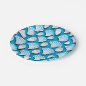 Patroon voor blauw en witte zeehonden papieren bordje (Gekanteld)