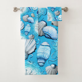 Patroon voor blauw-oceanische zeehonden bad handdoek