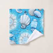 Patroon voor blauw-oceanische zeehonden bad handdoek (Wasdoekje)