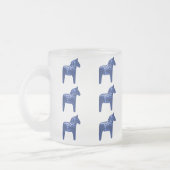 Patroon voor blauwe Dala Horse Matglas Koffiemok (Links)