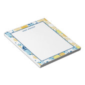 Patroon voor blauwe en gele marigroons, aangepast notitieblok (Schuin)