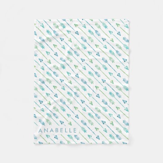 Patroon voor blauwe en groene pijlen fleece deken (Voorkant)