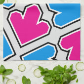 Patroon voor blauwe en roze pijlen theedoek (Gevouwen)