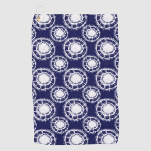 Patroon voor blauwe en witte sjiitische cirkels golfhanddoek (Voorkant)