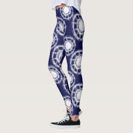 Patroon voor blauwe en witte sjiitische cirkels leggings