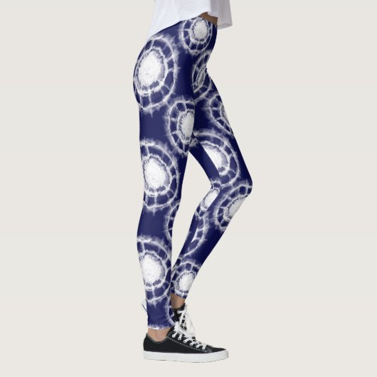 Patroon voor blauwe en witte sjiitische cirkels leggings (Rechts)