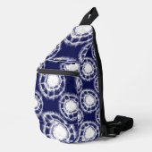 Patroon voor blauwe en witte sjiitische cirkels sling bag (Rechterhoek)