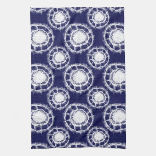 Patroon voor blauwe en witte sjiitische cirkels theedoek (Verticaal)