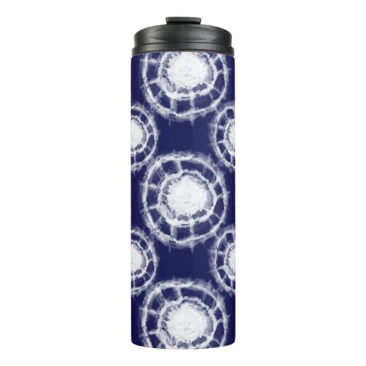 Patroon voor blauwe en witte sjiitische cirkels thermosbeker (Voorkant)
