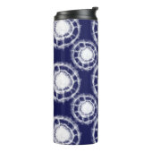 Patroon voor blauwe en witte sjiitische cirkels thermosbeker (Gedraaid links)