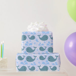 Patroon voor blauwe walvissen cadeaupapier