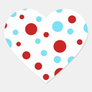 Patroon voor Blauwgroen rode witte rode rode witte Hart Sticker
