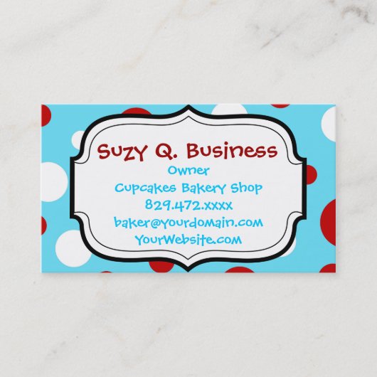 Patroon voor Blauwgroen rode witte rode rode witte Visitekaartje (Voorkant)