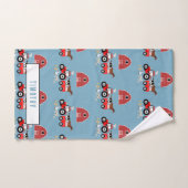 Patroon voor boerderijdieren en rode trekkerborden bad handdoek (Handdoek)