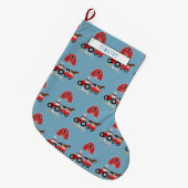 Patroon voor boerderijdieren en rode trekkerborden grote kerstsok (Voorkant (Hangend))