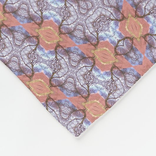 PATROON VOOR BOMEN EN VELDEN FLEECE DEKEN (Hoek)