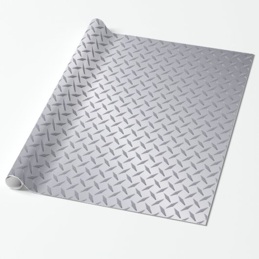 Patroon voor Bord met Bright Steel Diamond Cadeaupapier (Uitgerold)