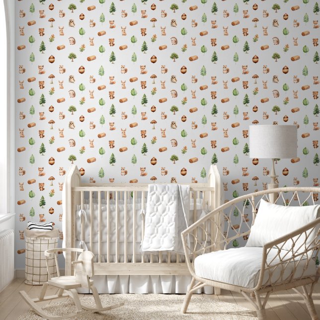 Patroon voor bosdieren behang (Kinderen)