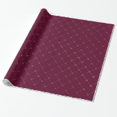 Patroon voor Bourgogne en Gold Lattice Cadeaupapier (Uitgerold)