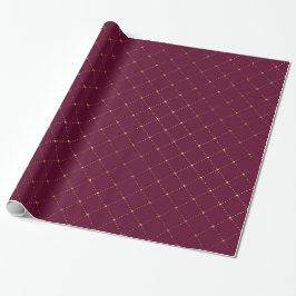 Patroon voor Bourgogne en Gold Lattice Cadeaupapier