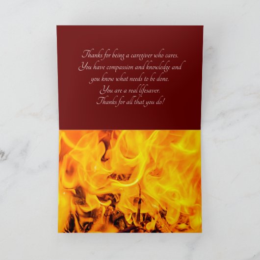 Patroon voor brand en vlammen bedankkaart (Binnen)