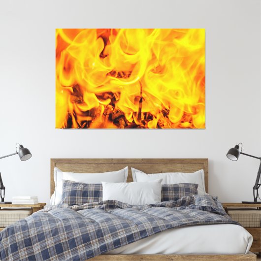 Patroon voor brand en vlammen canvas afdruk (Insitu (Slaapkamer))