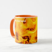 Patroon voor brand en vlammen mok (Voorkant links)