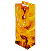 Patroon voor brand en vlammen wijn cadeautas (Achterkant Gekanteld)