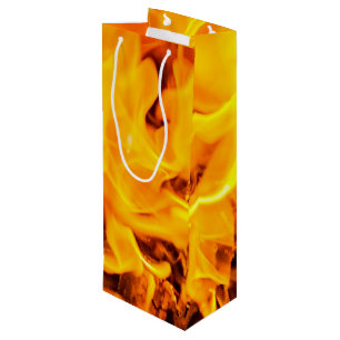 Patroon voor brand en vlammen wijn cadeautas