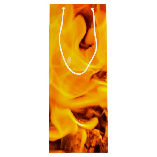 Patroon voor brand en vlammen wijn cadeautas (Achterkant)