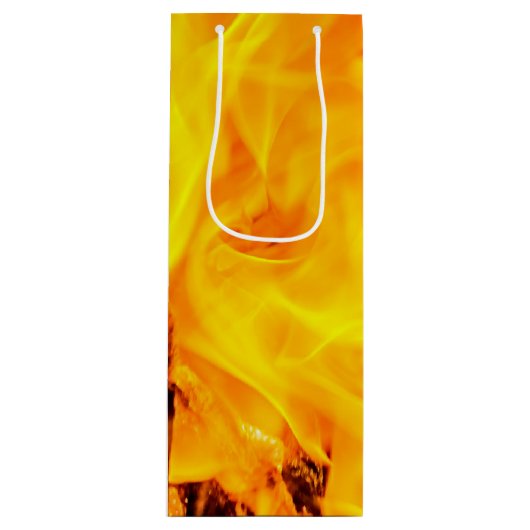 Patroon voor brand en vlammen wijn cadeautas (Voorkant)
