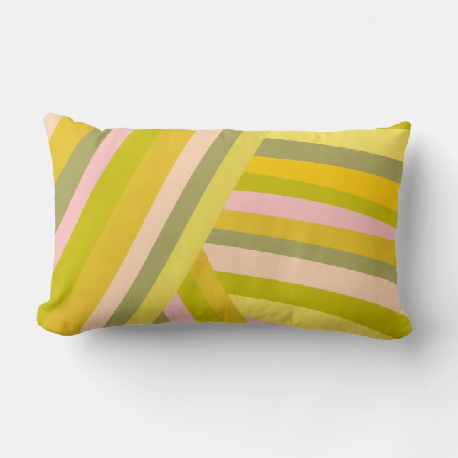 Patroon voor Bright moderne Citrus Stripes Kussen (Voorkant)
