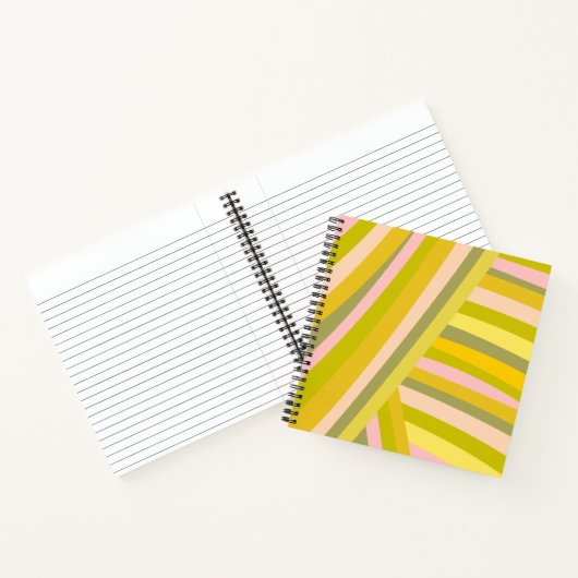 Patroon voor Bright moderne Citrus Stripes Notitieboek (Binnen)