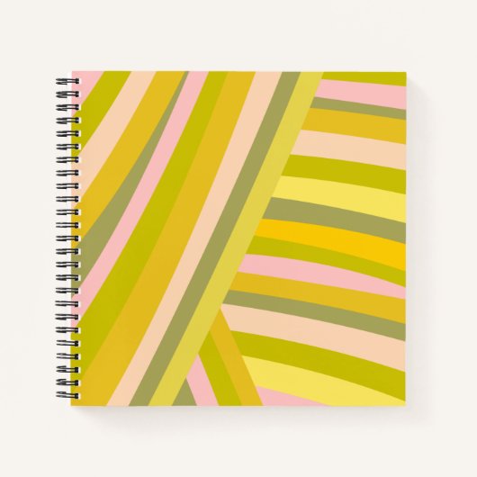 Patroon voor Bright moderne Citrus Stripes Notitieboek (Voorkant)