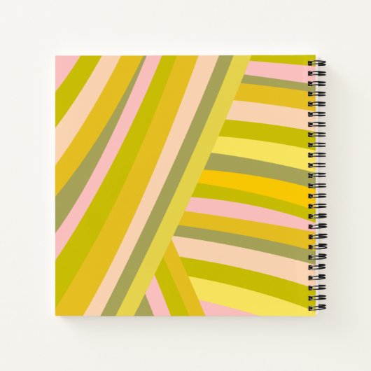 Patroon voor Bright moderne Citrus Stripes Notitieboek (Achterkant)